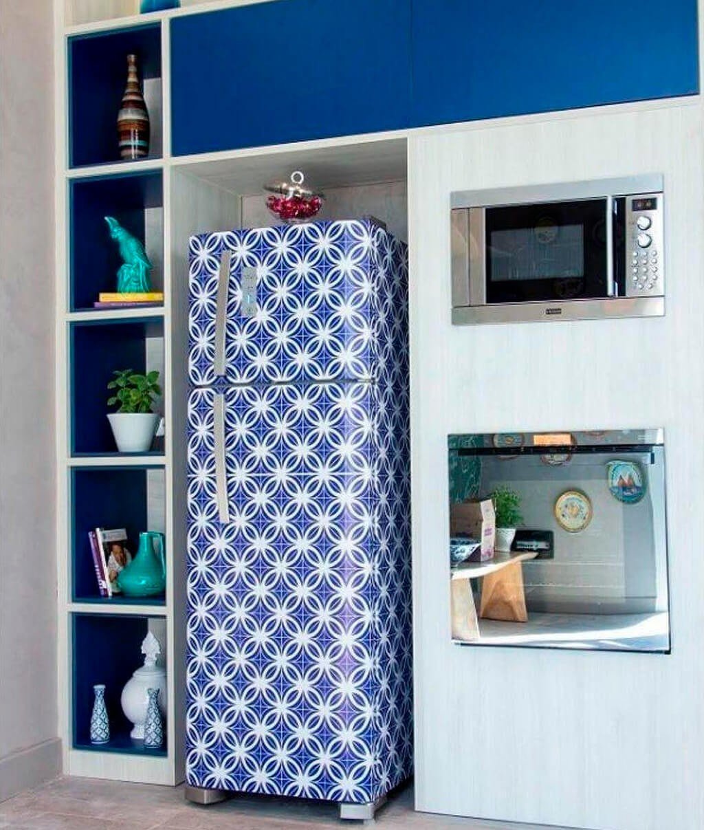 Geladeira Decoração Azul