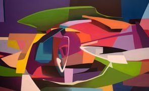 Quadro com arte abstrata em tons mais escuros
