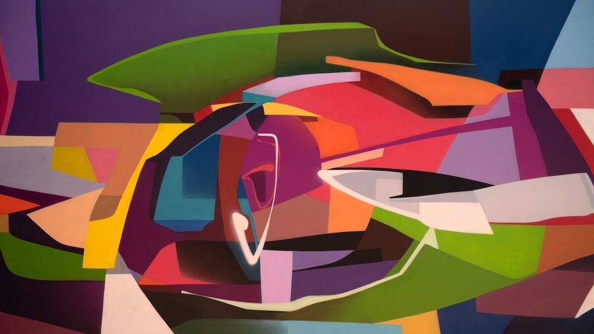 Quadro com arte abstrata em tons mais escuros