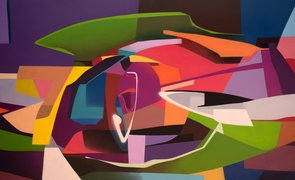 Quadro com arte abstrata em tons mais escuros