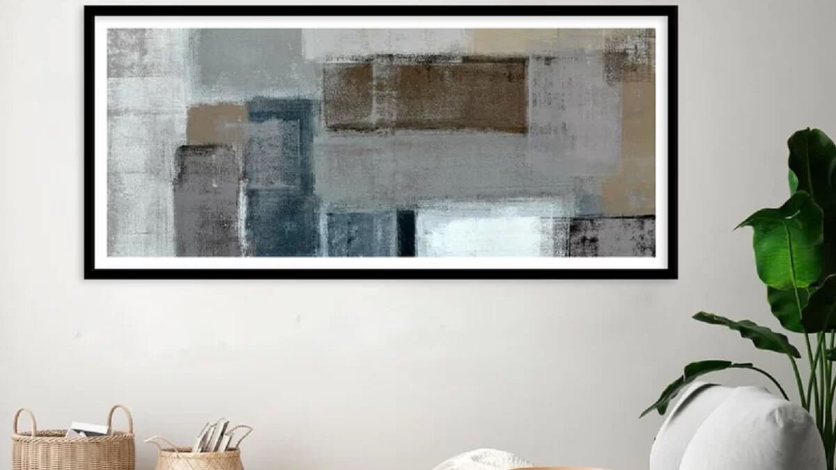 Quadro grande na sala de estar