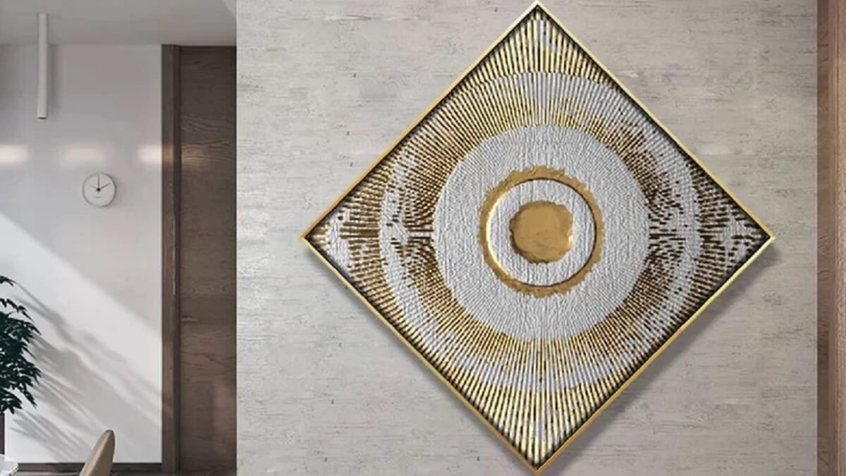 Quadro grande na decoração do hall de entrada