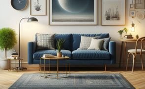 Decoração com Sofá Azul Marinho na Sala