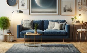 Decoração com Sofá Azul Marinho na Sala