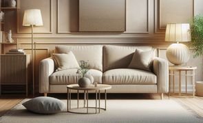 decoracao com sofa bege