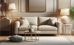 decoracao com sofa bege